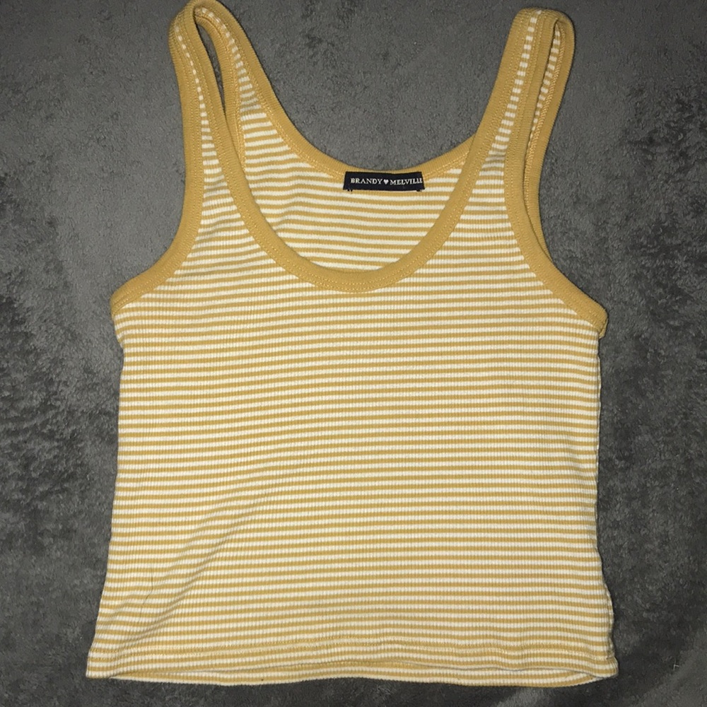 Brandy Melville yellow striped tank top. Super adorable, good condition.